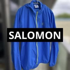 サロモン 軽量ウインドブレーカー Sサイズ ブルー ランニング 登山 トレランのサムネイル