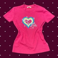 平成女児 00s 平成ギャル ピチT ピンク ハートプリント Tシャツ - メルカリ