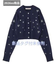 実物写真あり ココディール 即完 小花/ハート刺繍ニットカーディガン