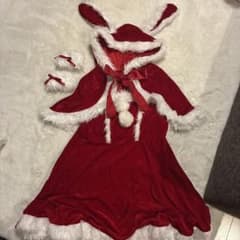 サンタ コスプレ うさ耳ケープ付 3点セット レッドのサムネイル