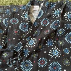 キッズ 甚平 花火柄 ブラック 130cmのサムネイル