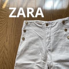 【zara】ワイドデニムパンツ ベージュのサムネイル