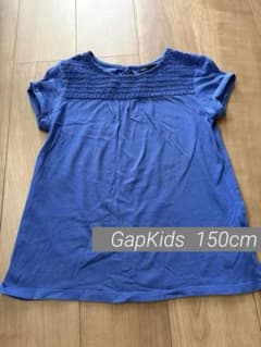 GapKids⭐︎150cm 青 レースディテール 半袖カットソー