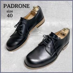 極美品✨ パドローネ PADRONE ダービー プレーントゥ シューズ 40 黒