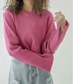 mystic バックスリットショートニット　ピンクのサムネイル