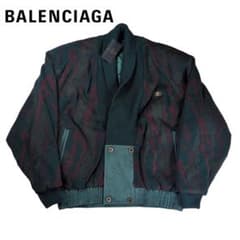 未使用 バレンシアガ BBロゴ ダブルボタン ニット ボンバージャケット