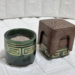 緑色陶器 茶道具 小型 聞香炉 - メルカリ