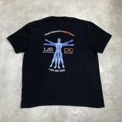 USOC Tシャツ 企業　レントゲン　スカル　骨　人体図　ダ・ヴィンチ
