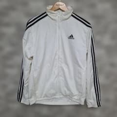 adidas ナイロンジャケット ホワイト M - メルカリ