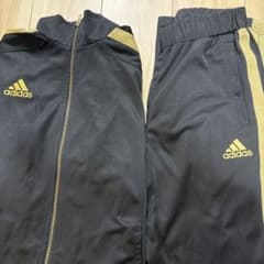 adidas ジャージ 上下セット ブラック ゴールドのサムネイル