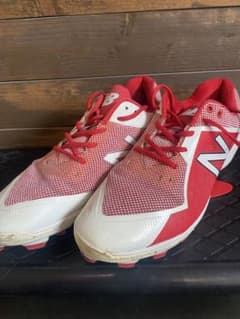New Balance ニューバランス●野球ポイントスパイク●赤白●のサムネイル