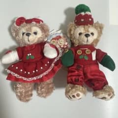ダッフィー シェリーメイ ぬいぐるみバッジ クリスマス 2013年 タグ