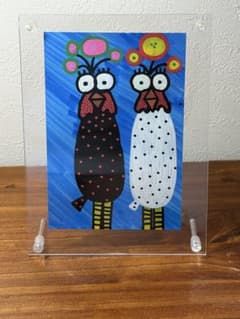 【手描きイラスト】2羽のカラフル鳥のサムネイル