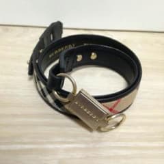 ♥BURBERRY ベルト♥　バーバリー　チェック×黒　レザーベルトのサムネイル