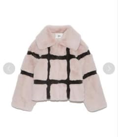 FURFUR　エコファーチェックブルゾン　コート　ピンクのサムネイル