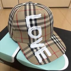 わ*ー様 極美品Burberry LOVE チェック ベースボールキャップ m26608910756_1.jpg?1768632450