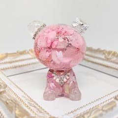 No.217♪オルゴナイト♡くまちゃん♡淡いピンク♡桃色♡桃子ちゃん♡のサムネイル