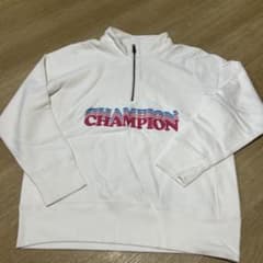 Champion ハーフジップ スウェット ホワイト