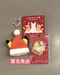 포켓몬 센터 피카 미미 산타 모자 열쇠 고리 핀즈 세트