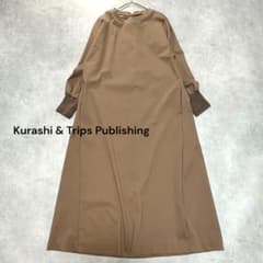 北欧、暮らしの道具店「ポンチ素材のワンピース」モカ 気軽に着られて、きれい見え」ポンチ素材のワンピース - 北欧、暮らし