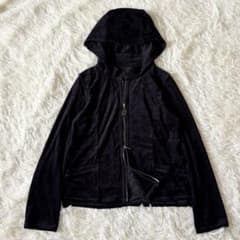 美品✨ナチュラルバイフォクシー　ベロアパーカー　ダブルジップ　チャーム　黒　42 美品✨ナチュラルバイフォクシー ベロアパーカー ダブルジップ