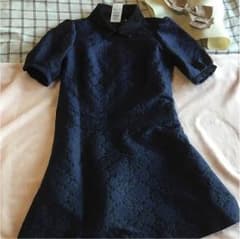 レストローズ 紺色 ネイビー 花柄ワンピース 新品 未使用のサムネイル