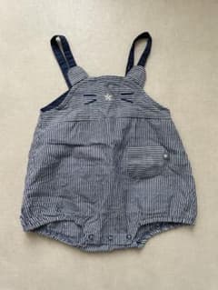 Green Bébés】ネコ耳 サロペット ロンパース 70~80 ストライプ - メルカリ