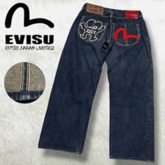 希少 廃盤 YAMANE EVISU デニム レッドカモメ 黄耳 ドクチん刺繍 