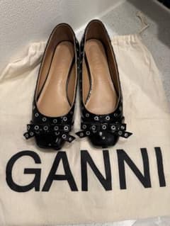 GANNI バレエシューズ ブラック 38