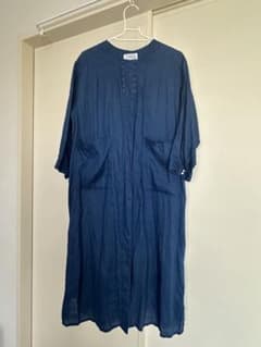 chambre de charme ネイビー 長袖 シャツワンピースのサムネイル