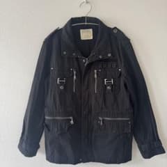 ミリタリージャケット ギミック grunge フルジップ y2k 2way y2kミリタリーブルゾン フェイクレイヤード ギミック パンク 多重