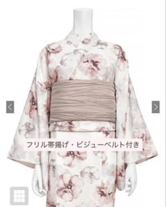 【フリル帯揚げ・ビジューベルト付き】GRL 3点セット2Way花柄セパレート浴衣のサムネイル