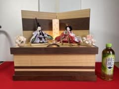雛雅び 間口50cm収納型飾り台 欅風 屏風 行灯 洋花セットB - メルカリ