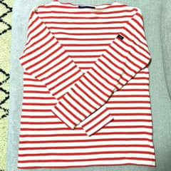 SAINT JAMES 白/赤ストライプ 長袖Tシャツ レディースのサムネイル
