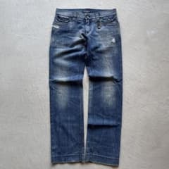 00s dolce&gabbana damaged straight denim - メルカリ