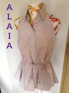 未使用！ALAIA アズディン・アライア 芸術品のようなシルクシフォンブラウス