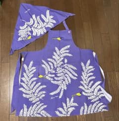Hanae Mori エプロン 三角巾 セット パープルのサムネイル