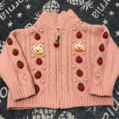 ミキハウス  ニットカーディガン　90サイズ ピンクのサムネイル