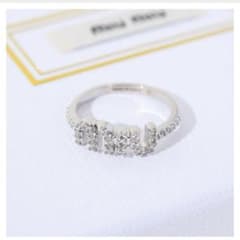 miumiu リング クリスタル　シルバー 12号 miumiu リング クリスタル シルバー 12号 - メルカリ