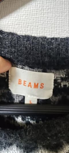 BEAMS クルーネックニット 長袖 ブラック Lサイズのサムネイル
