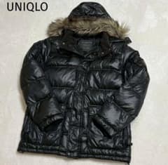 old UNIQLO　光沢　ファーダウン swag　SM ブラック　お兄系　平成 UNIQLO ダウンジャケットy2k archive お兄系 黒 XL - メルカリ