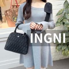 INGNI ワンショル リボン ニットワンピース グレー M 秋冬 デートのサムネイル