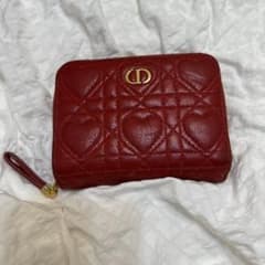 Christian Dior 二つ折り財布 カロ カナージュ ハート レッド Christian Dior 二つ折り財布 カロ カナージュ ハート レッド - メルカリ