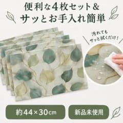 4枚セット 新品 北欧風 リーフ柄 ランチョンマット撥水加工 葉っぱ柄 葉のサムネイル