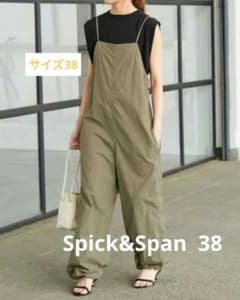 Spick＆Span ナイロンオックスコンビネゾン サロペット カーキ 38 