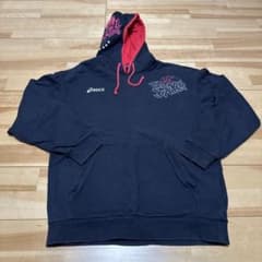 asics フード付きスウェットシャツ ブラック/ピンクのサムネイル