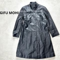 GIFU MOHI】M ブラックレザーコート 羊革 レディース 訳あり