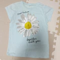 デイジー柄 半袖Tシャツ ライトブルー 120cmのサムネイル