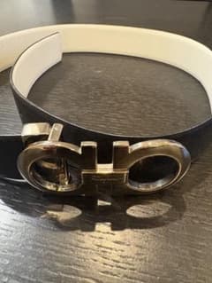 Ferragamo レザーベルト ブラック/ホワイトのサムネイル