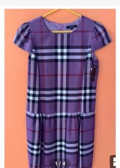 BURBERRY 半袖ワンピース 160A 紫 チェック柄のサムネイル